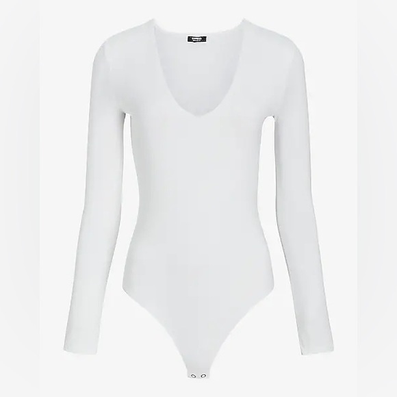 NWT Express Body Contour Compression V-Neck Long Sleeve Bodysuit - Picture 4 of 6